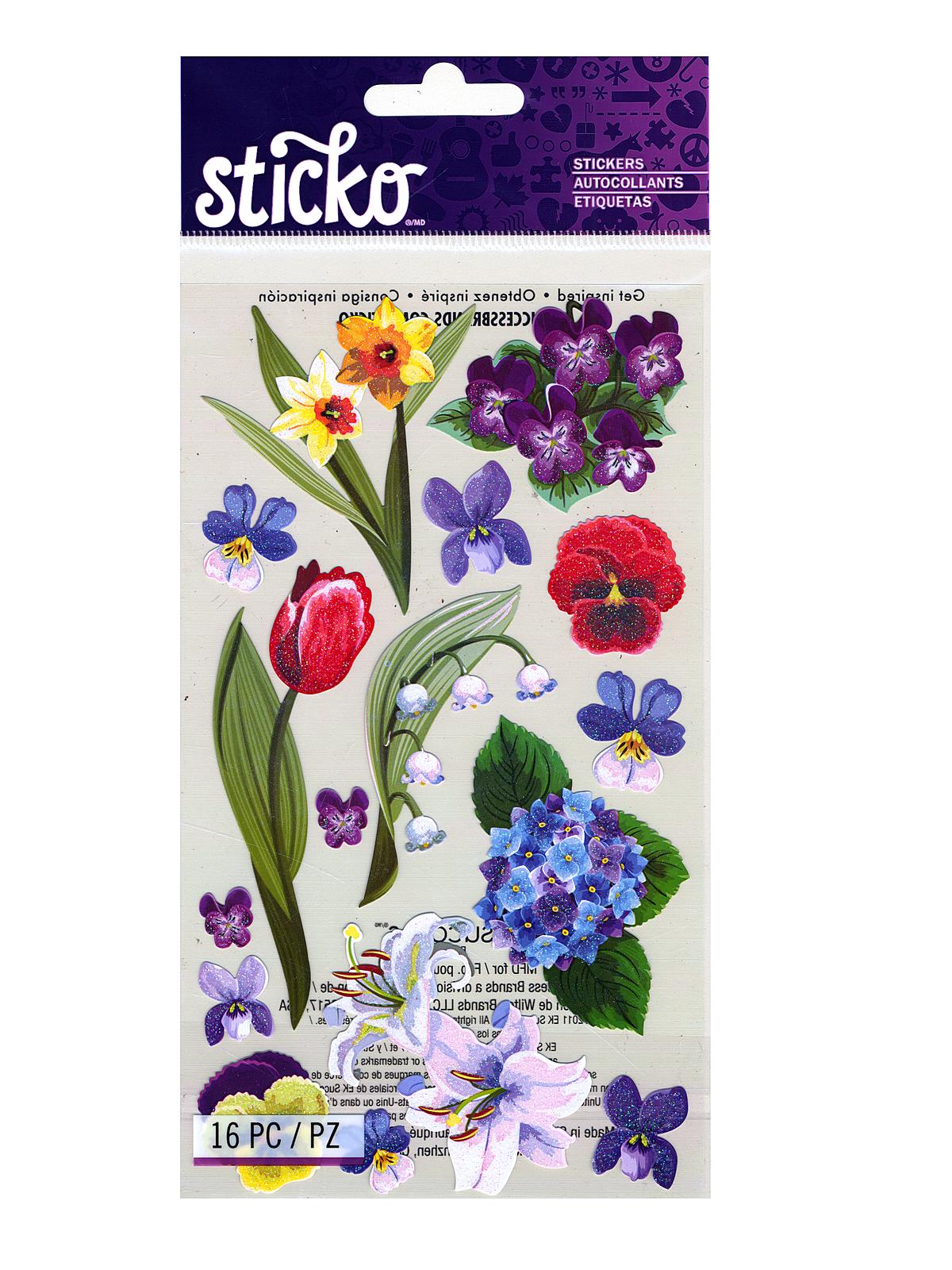 Classic Stickers floral medley 16 pieces