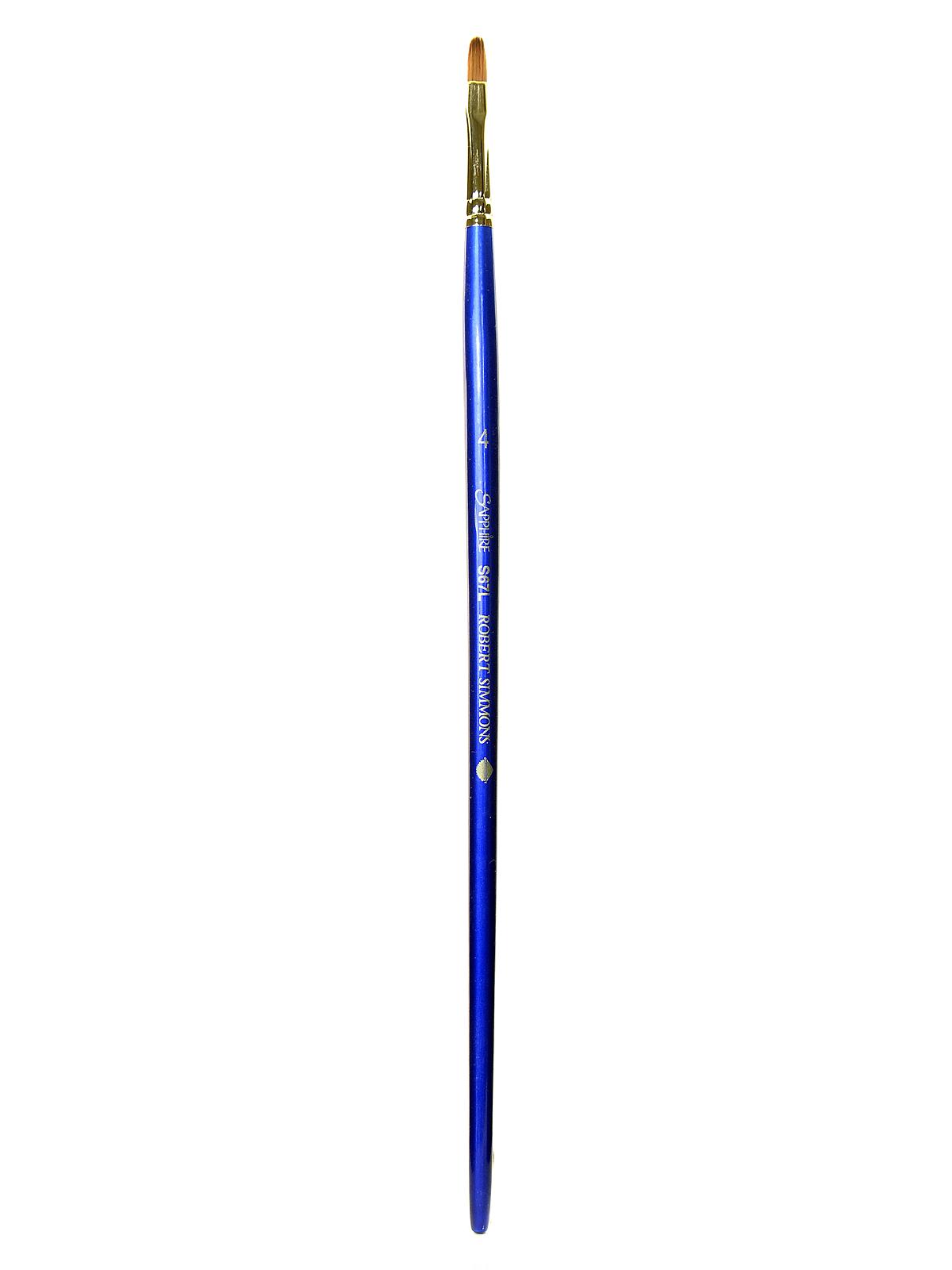 Sapphire Series Synthetic Brushes Long Handle 4 Filbert