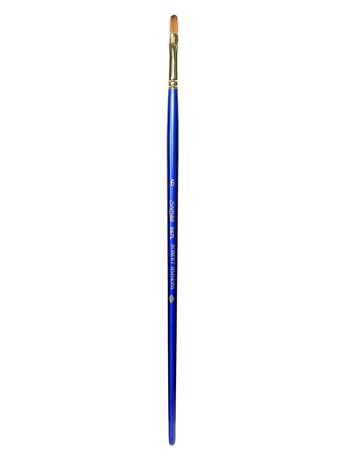 Sapphire Series Synthetic Brushes Long Handle 6 Filbert