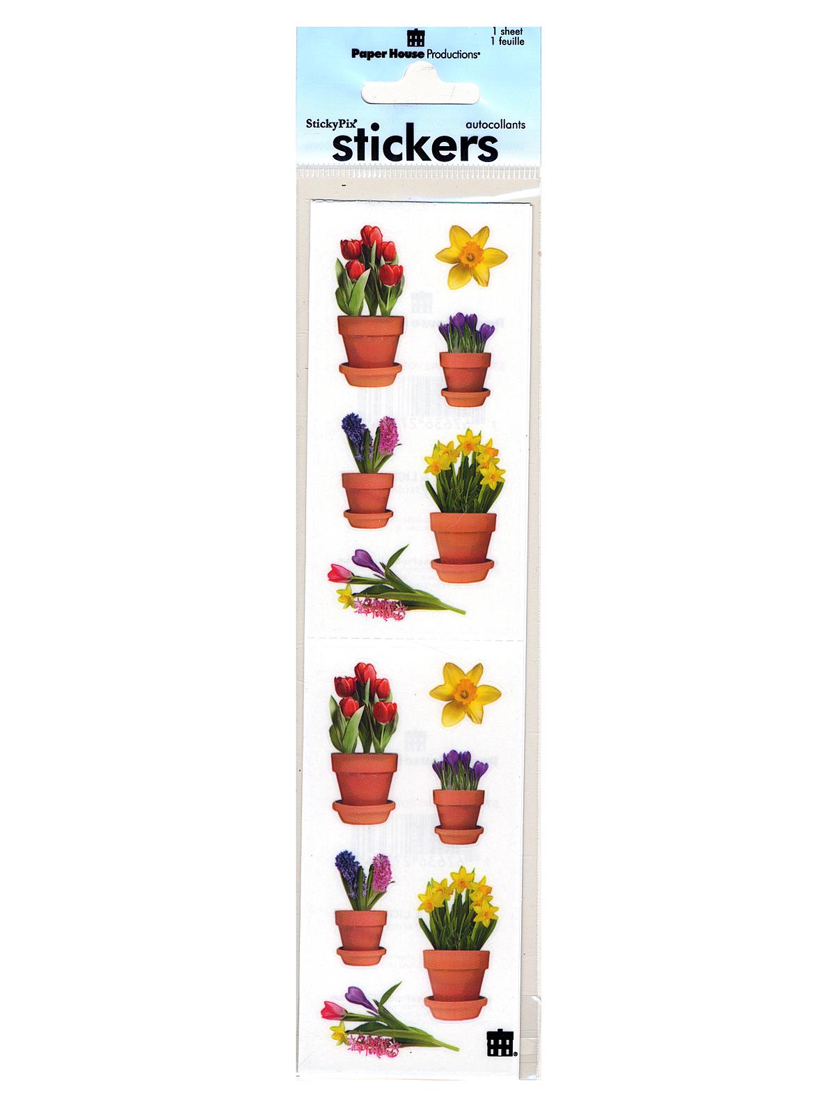 Sticky Pix Stickers Spring Potted Flowers
