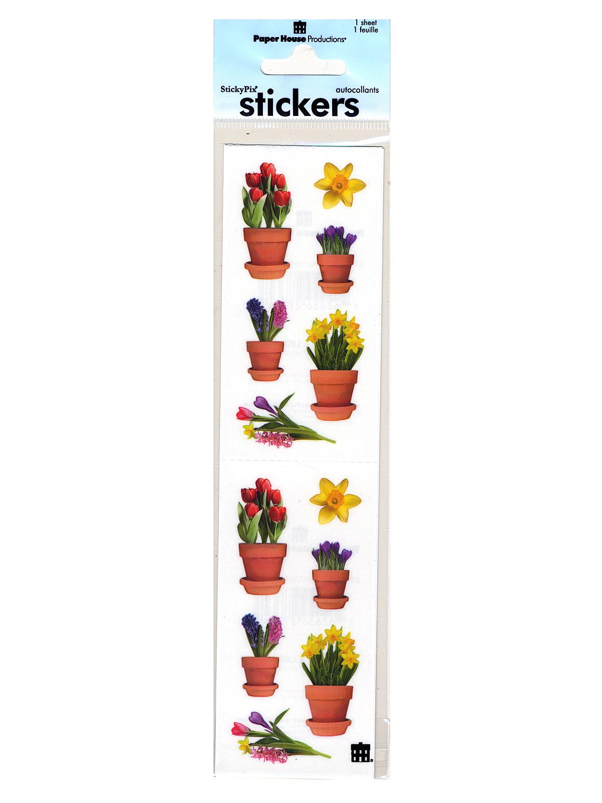 Sticky Pix Stickers Spring potted flowers