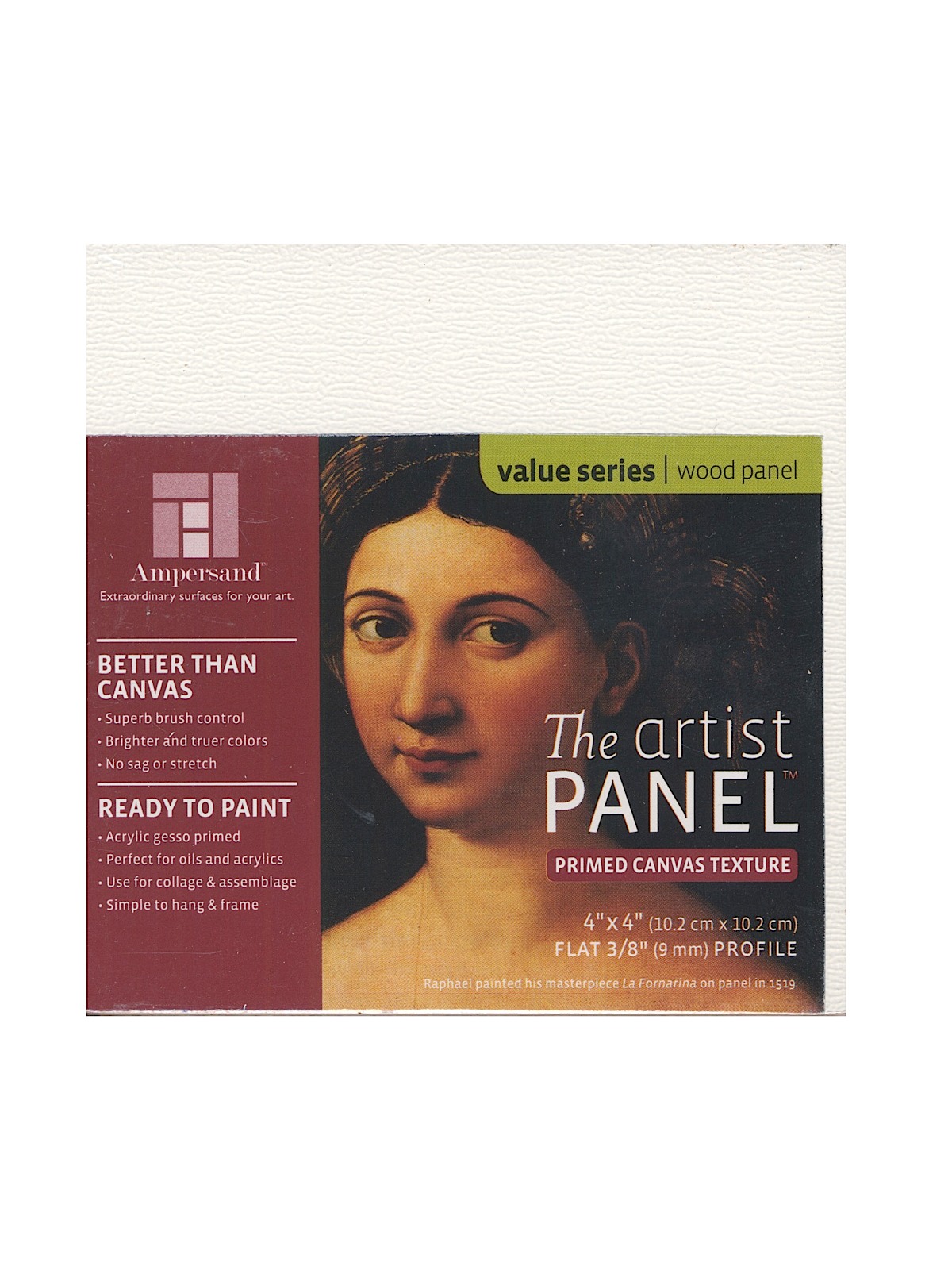 The Artist Panel Canvas Texture Flat Profile 4 In. X 4 In. 3 8 In.