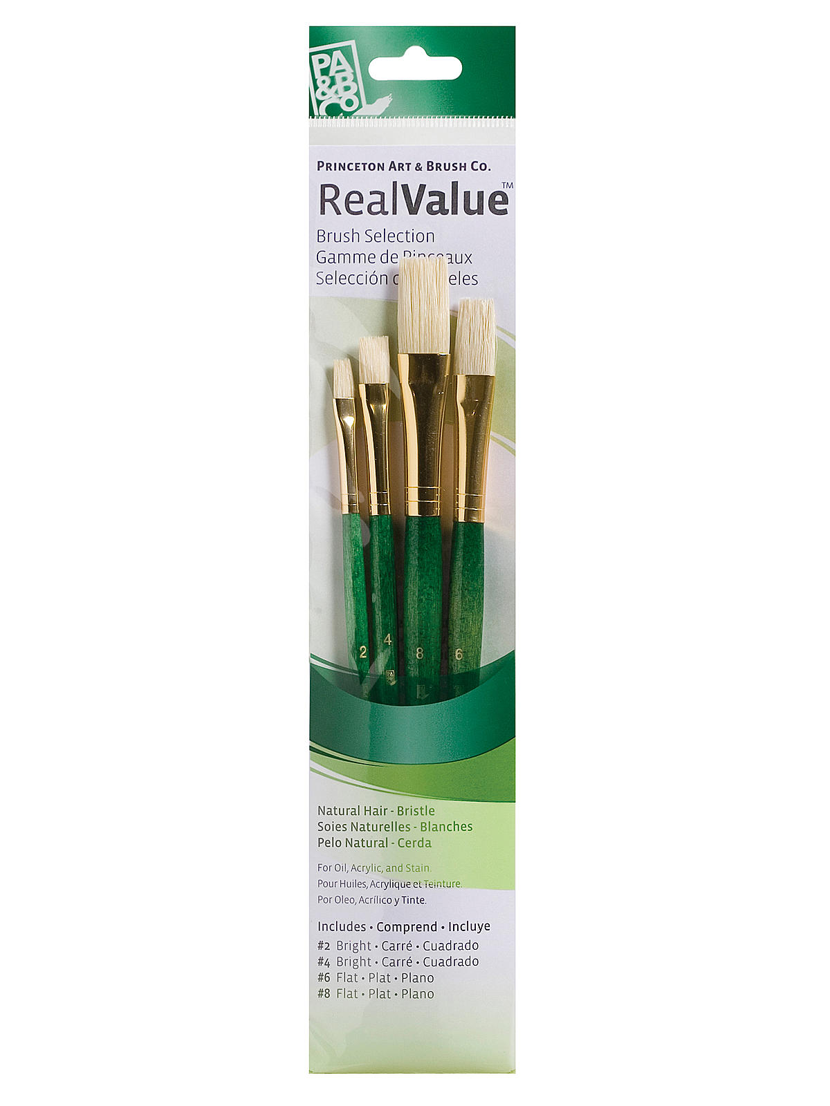 Real Value Series 9000 Green Handled Brush Sets 9112 Set Of 4