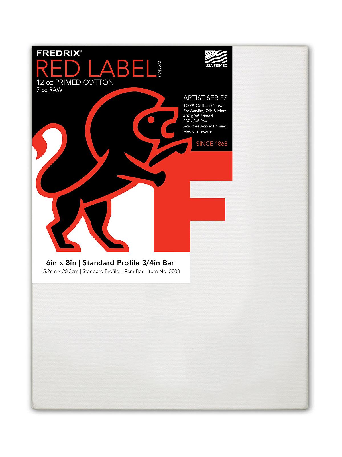 Red Label Standard Stretched Cotton Canvas 6 in. x 8 in. each