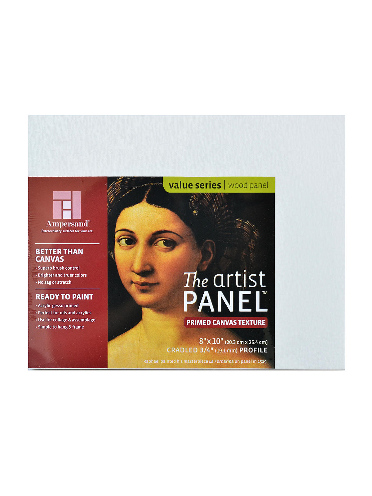 The Artist Panel Canvas Texture Cradled Profile 8 in. x 10 in. 3 4 in.