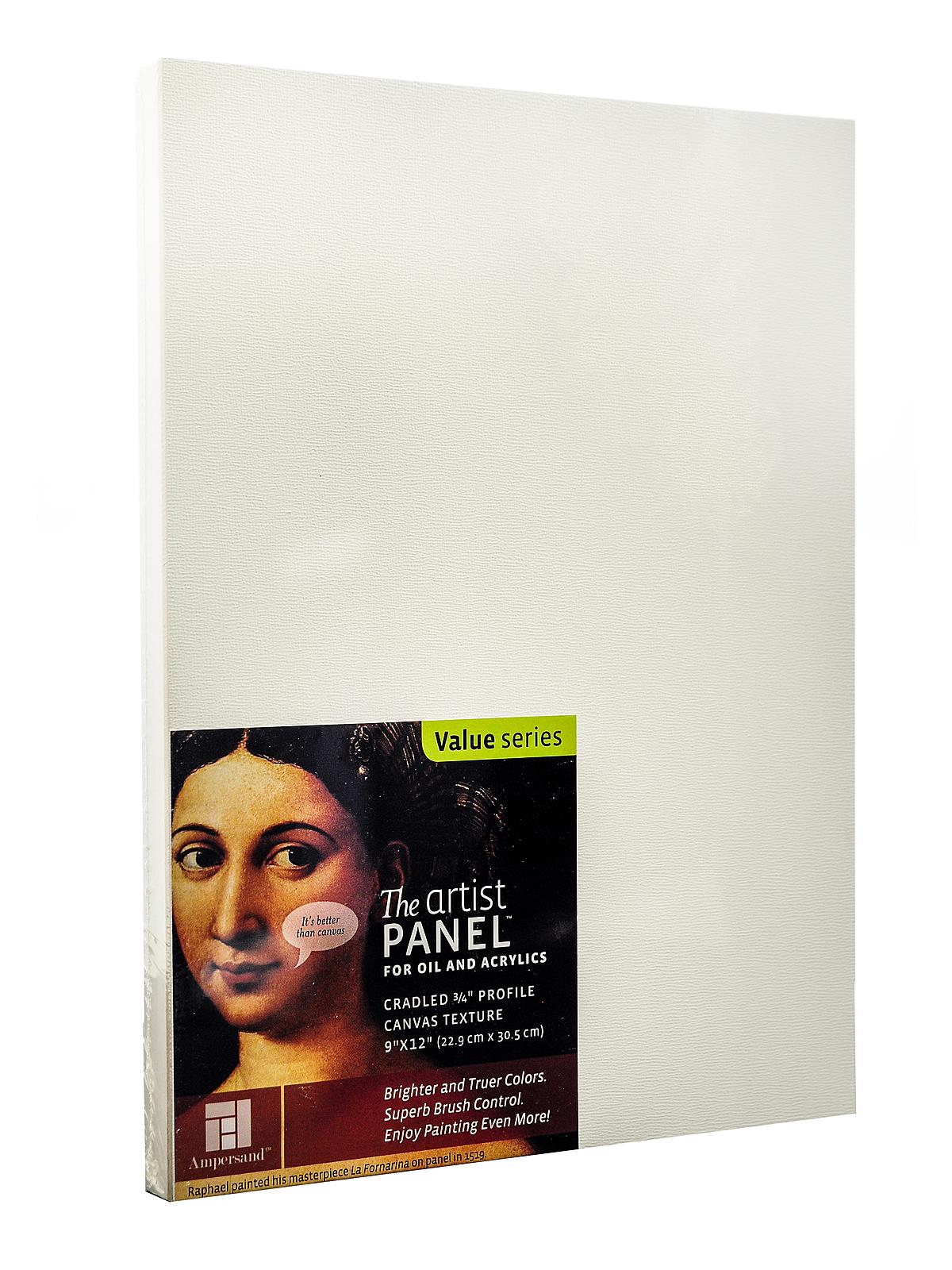 The Artist Panel Canvas Texture Cradled Profile 9 in. x 12 in. 3 4 in.