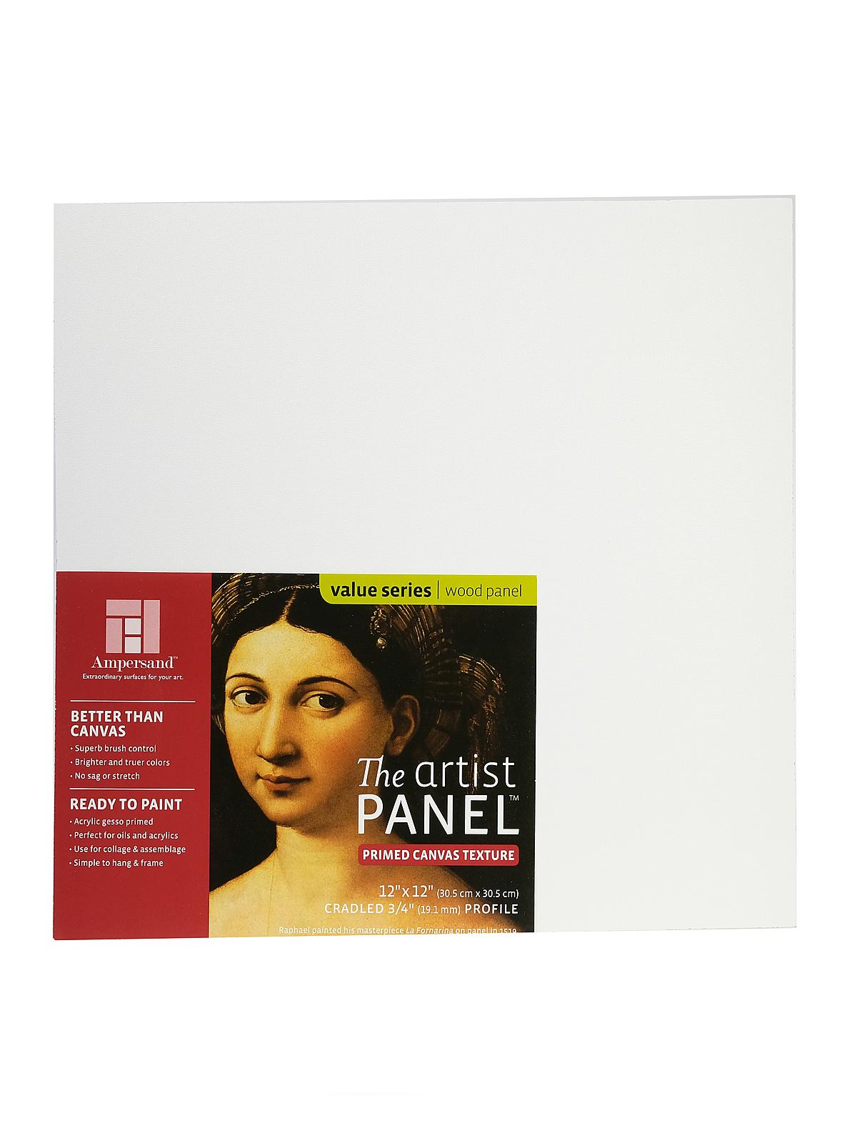 The Artist Panel Canvas Texture Cradled Profile 12 In. X 12 In. 3 4 In.