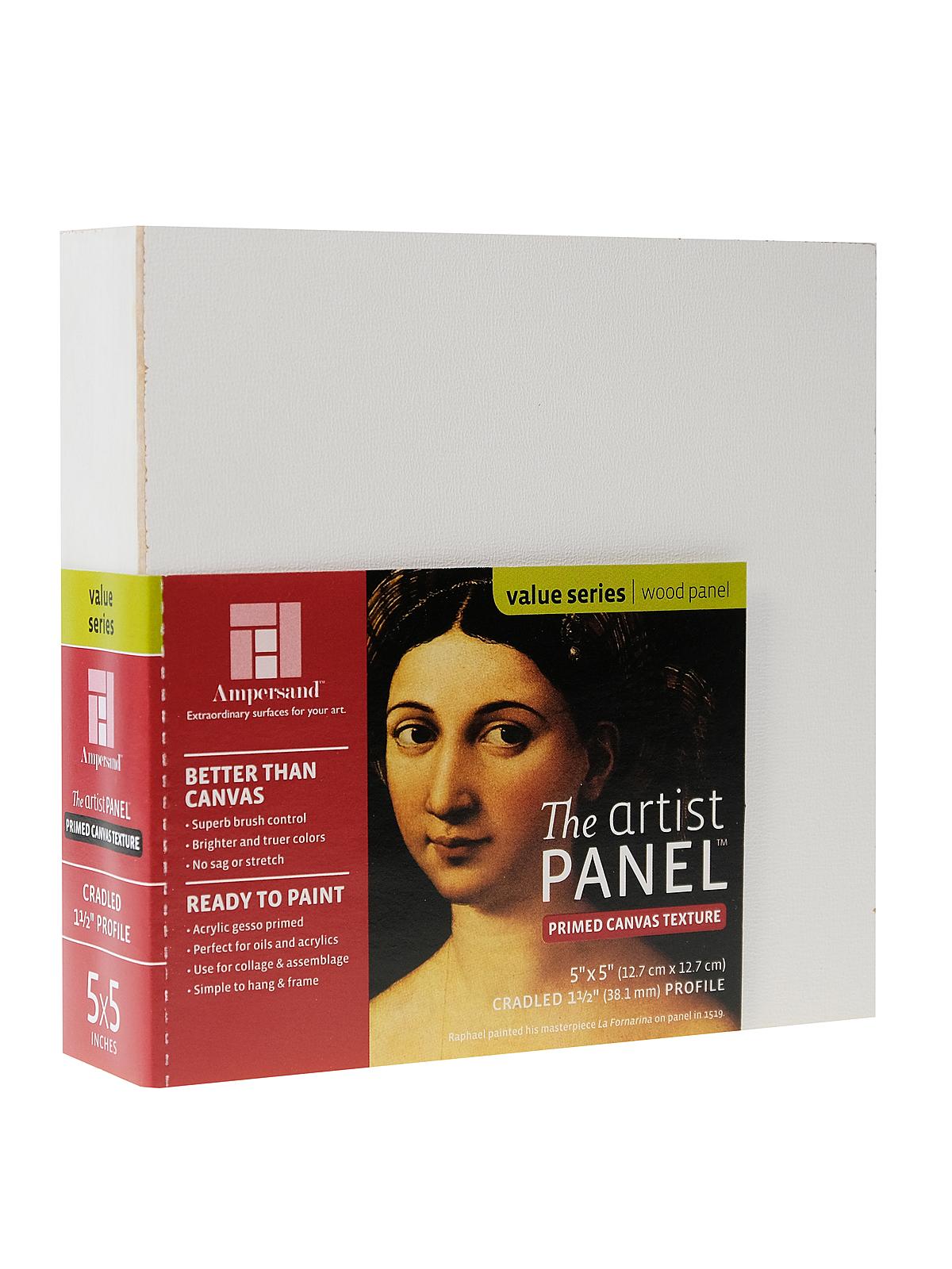 The Artist Panel Canvas Texture Cradled Profile 5 in. x 5 in. 1 1 2 in.