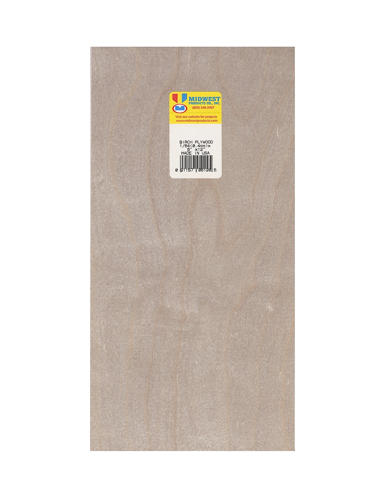 Thin Birch Plywood aircraft grade 1 64 in. 6 in. x 12 in.