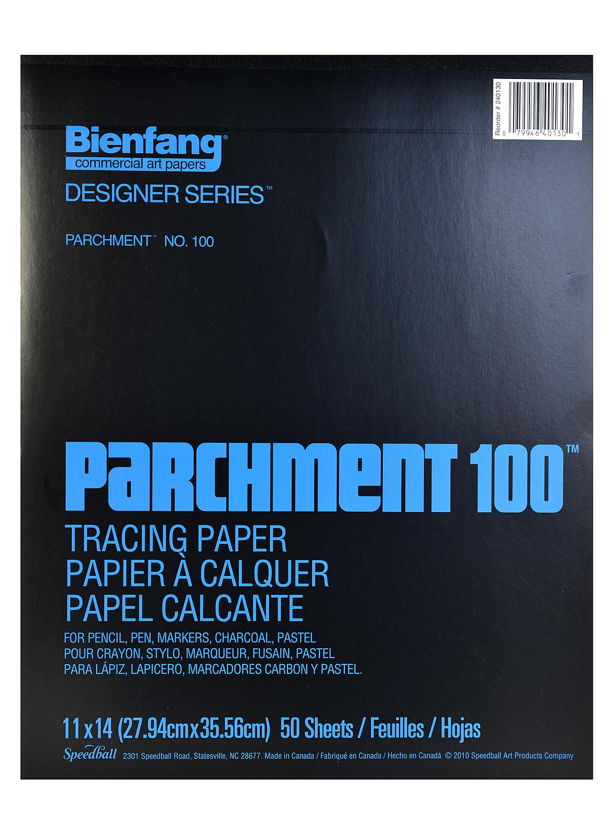Parchment 100 Tracing Paper 11 in. x 14 in. pad of 50 sheets