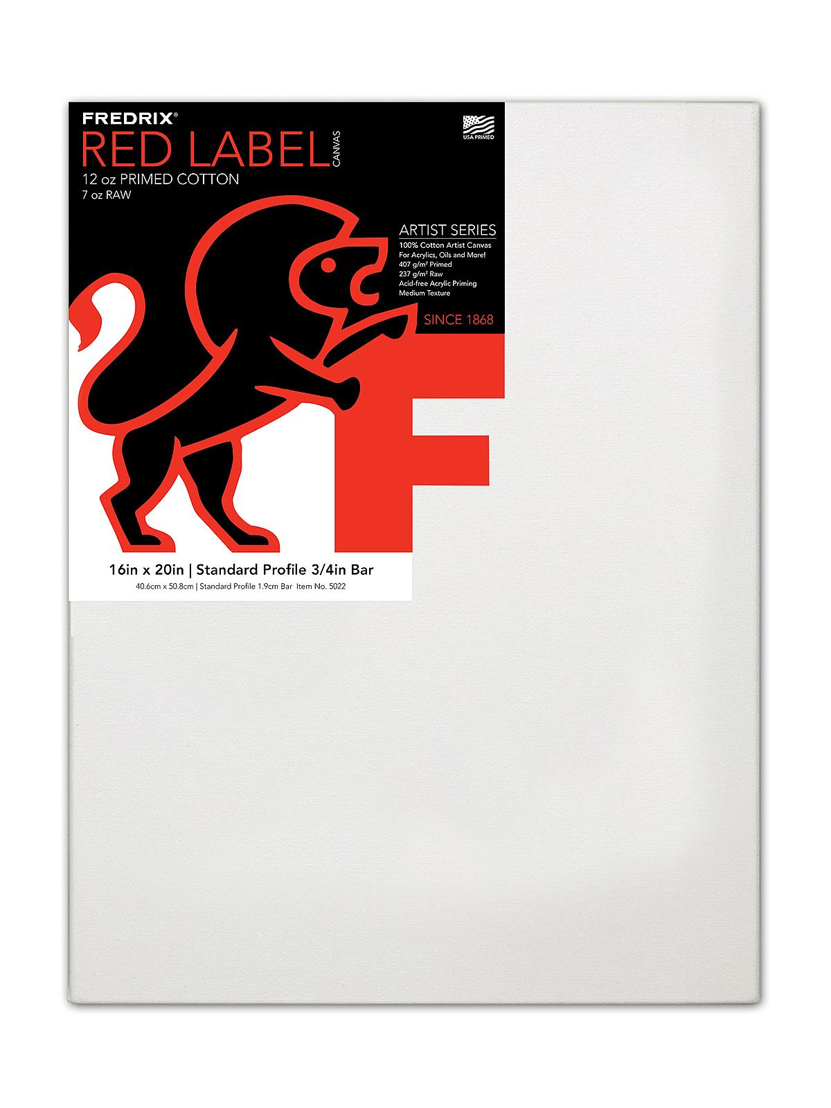 Red Label Standard Stretched Cotton Canvas 16 In. X 20 In. Each