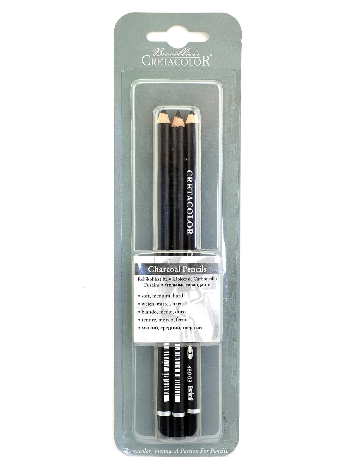 Charcoal Pencil Set Soft, Medium, Hard Set Of 3