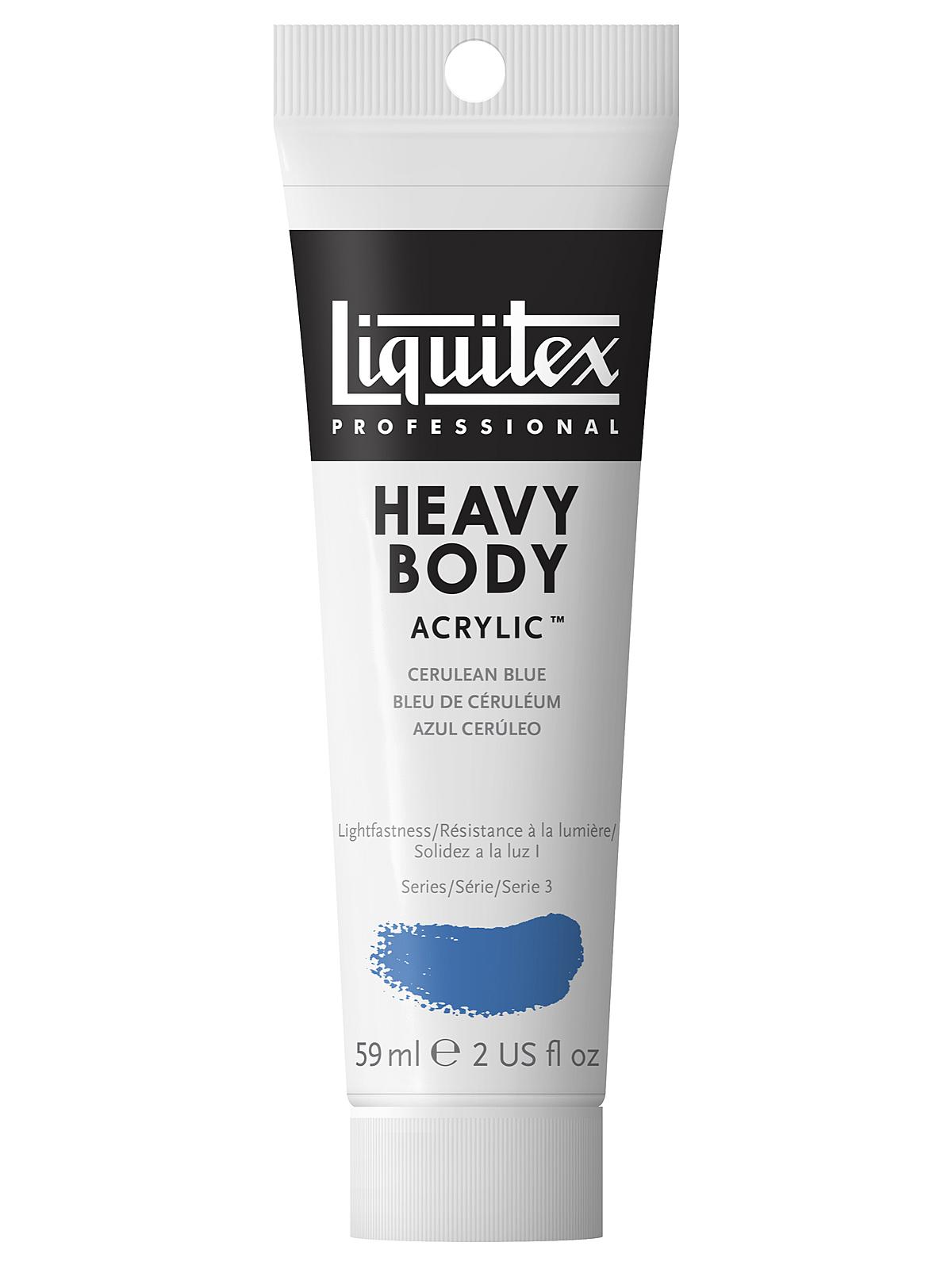 Heavy Body Professional Artist Acrylic Colors cerulean blue 2 oz.