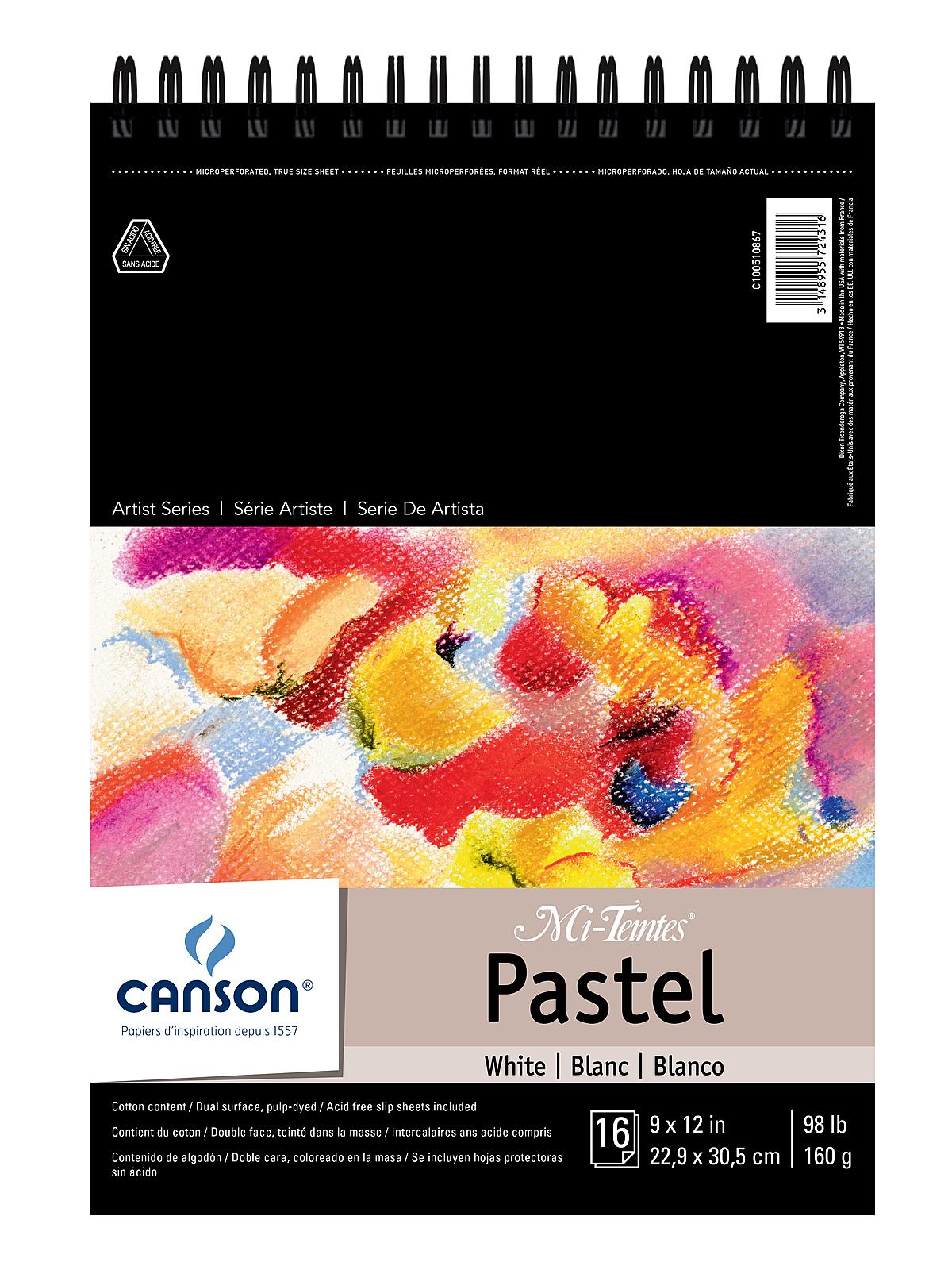 Mi-Teintes Pastel Pad With Interleavings white 9 in. x 12 in.