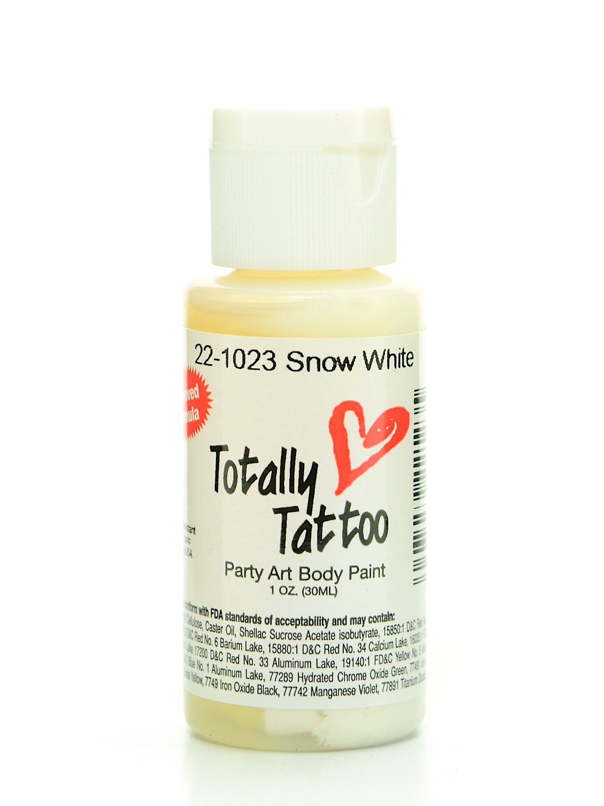 Totally Tattoo System Body Paint Snow White 1 Oz.