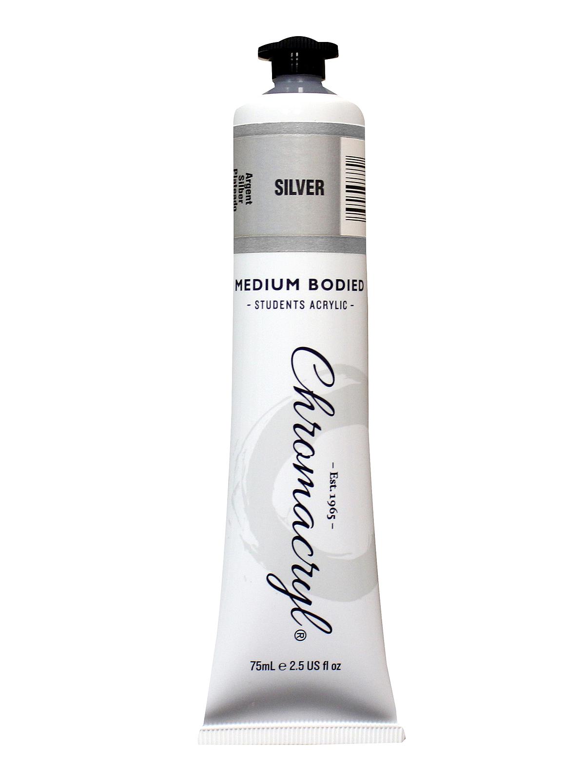 Chromacryl Students' Acrylic Paints silver 75 ml