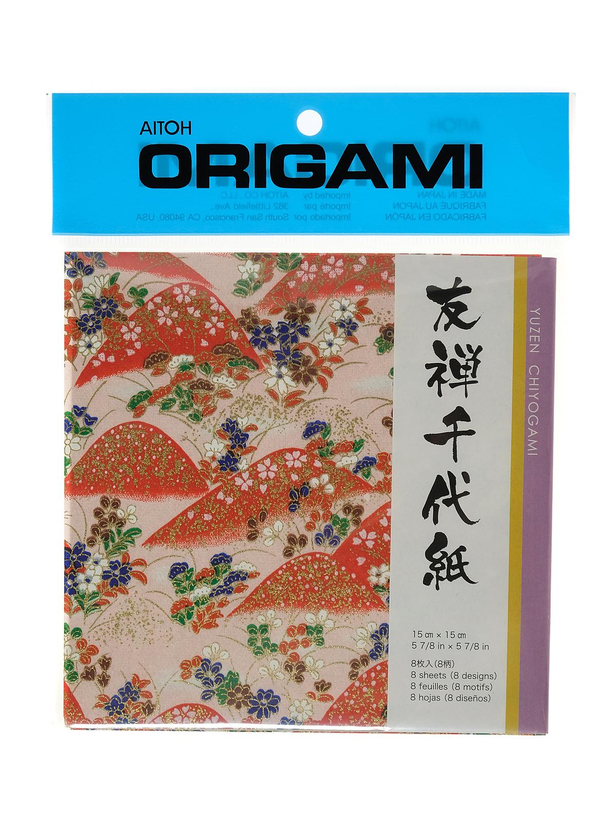 Origami Paper 6 in. x 6 in. Yuzen Chiyogami 8 sheets