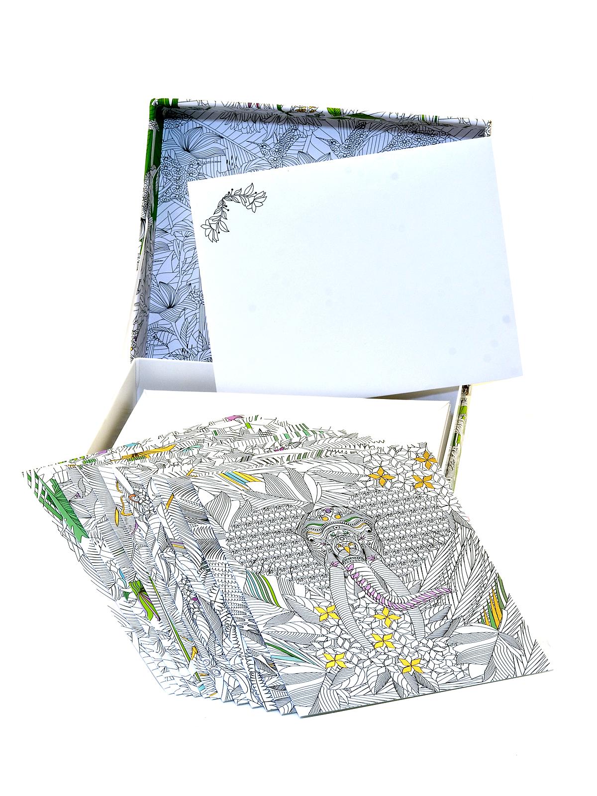 Coloring Note Cards Hidden In The Jungle