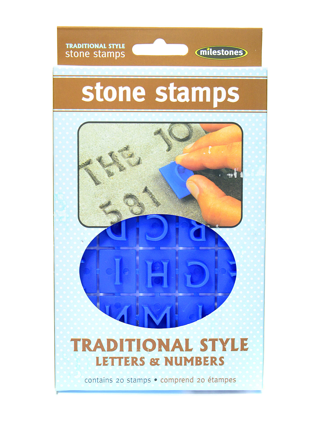 Stone Stamps traditional style letters and numbers