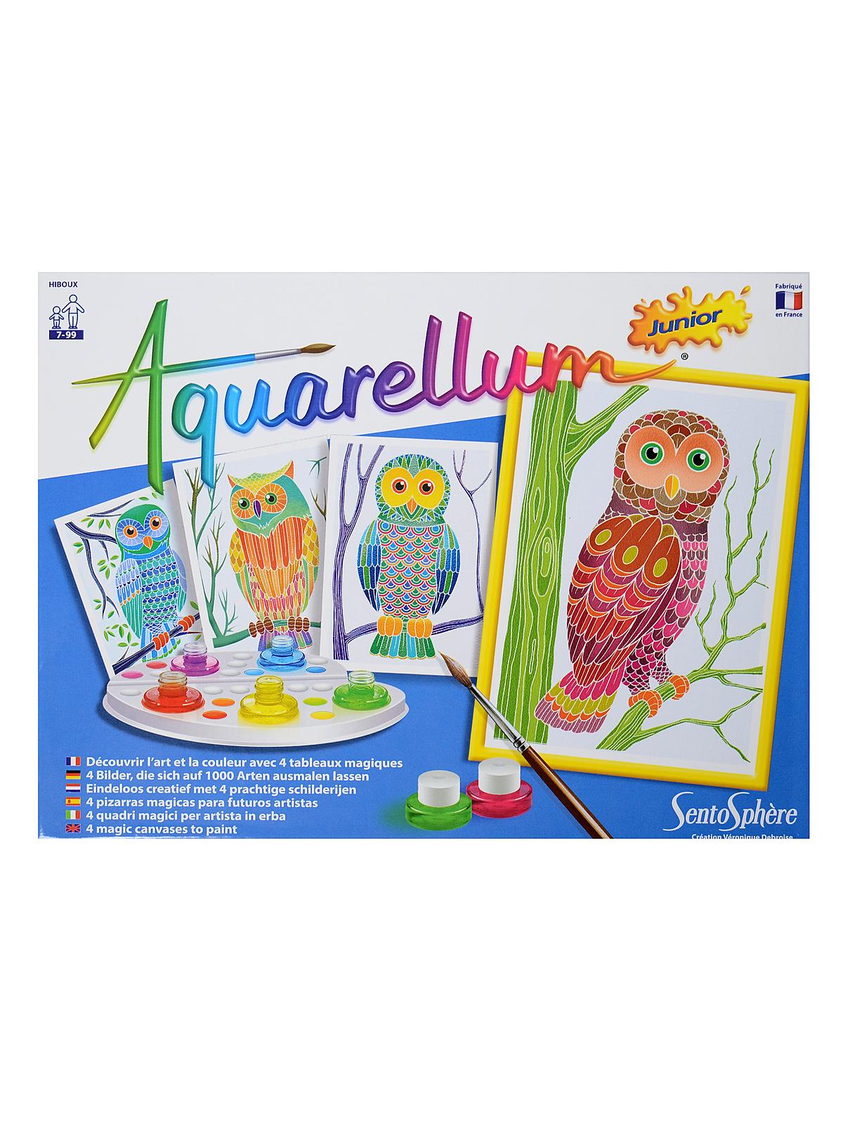 Aquarellum Junior Sets Owls 7.1 In. X 9.8 In. Set Of 4
