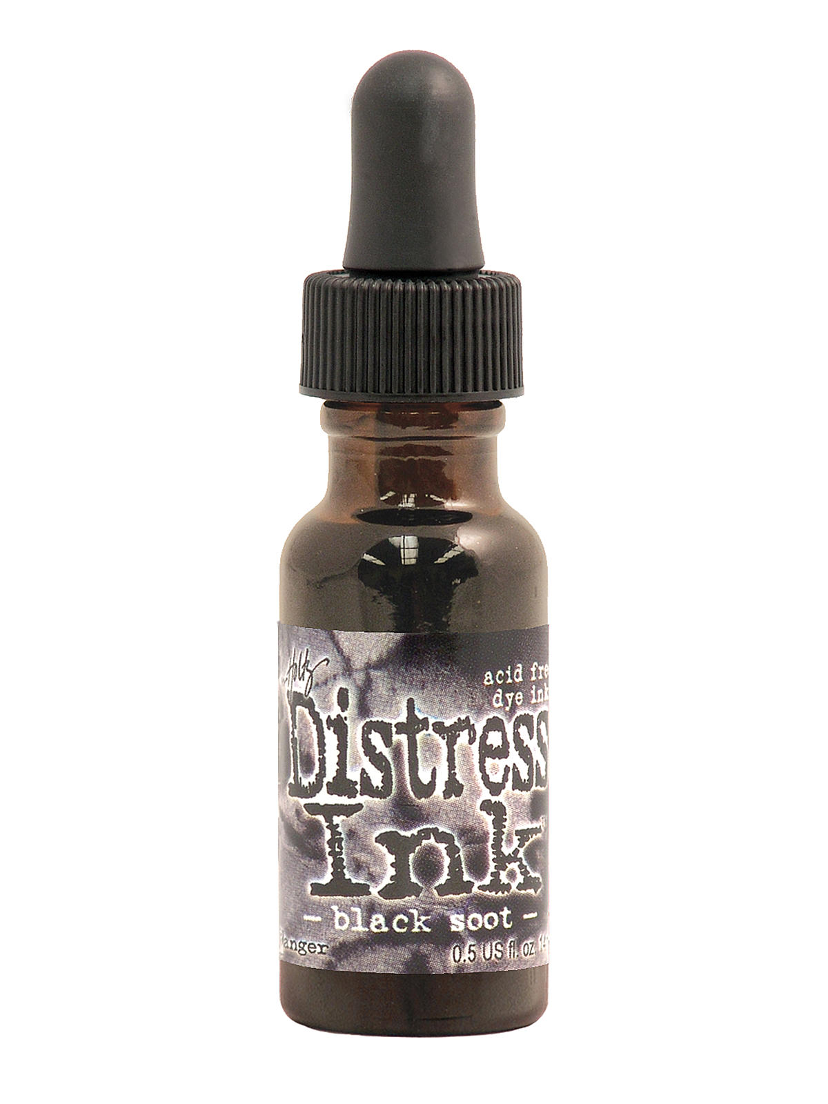 Tim Holtz Distress Ink black soot 0.5 oz. reinker bottle