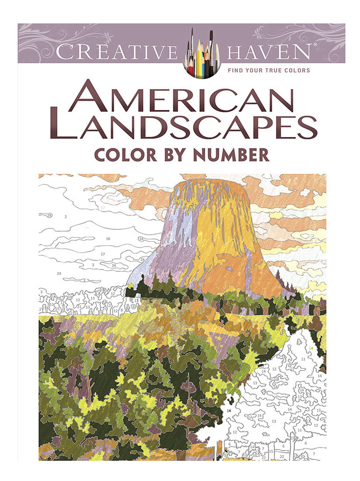 Creative Haven Color by Number American Landscapes