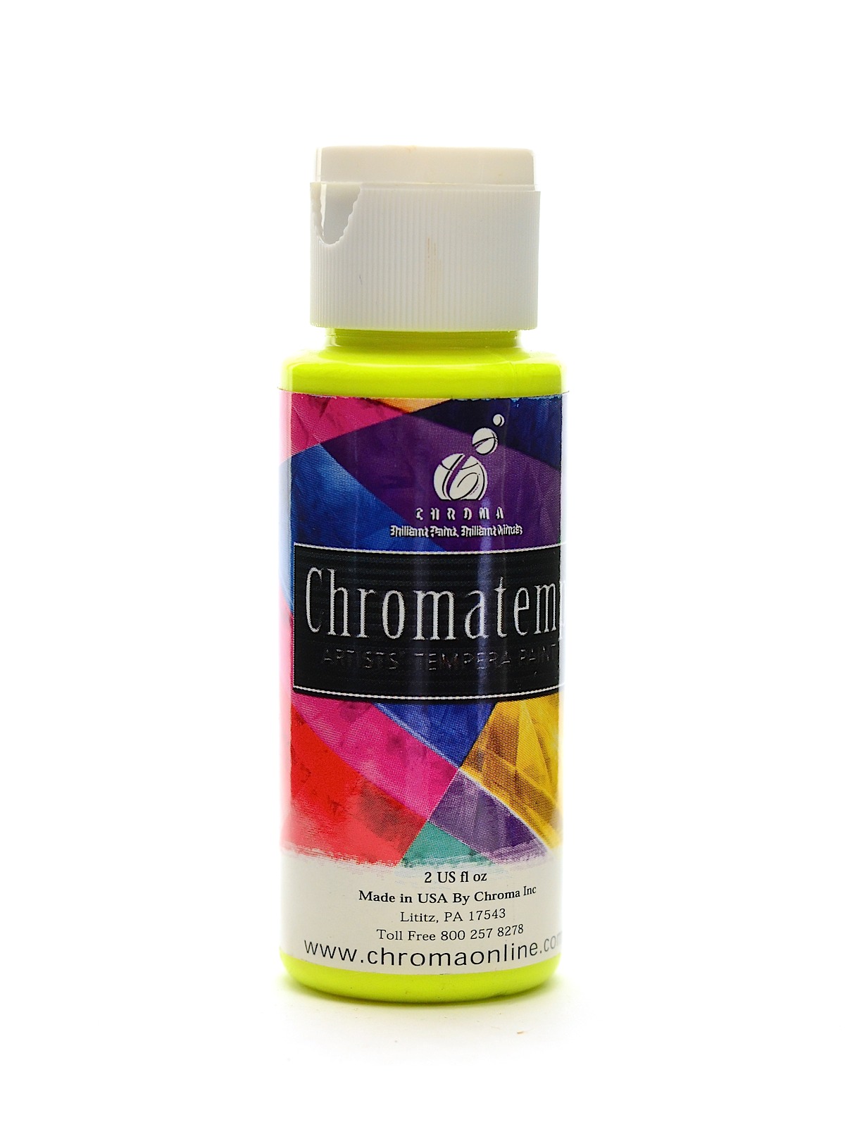 ChromaTemp Artists' Tempera Paint fluorescent yellow 2 oz.