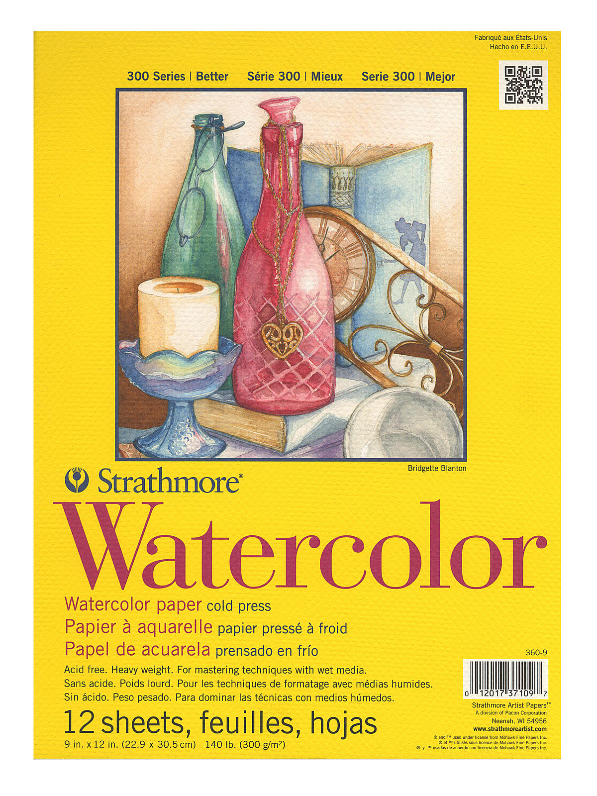 300 Series Watercolor Paper 9 in. x 12 in. pad of 12 wire bound