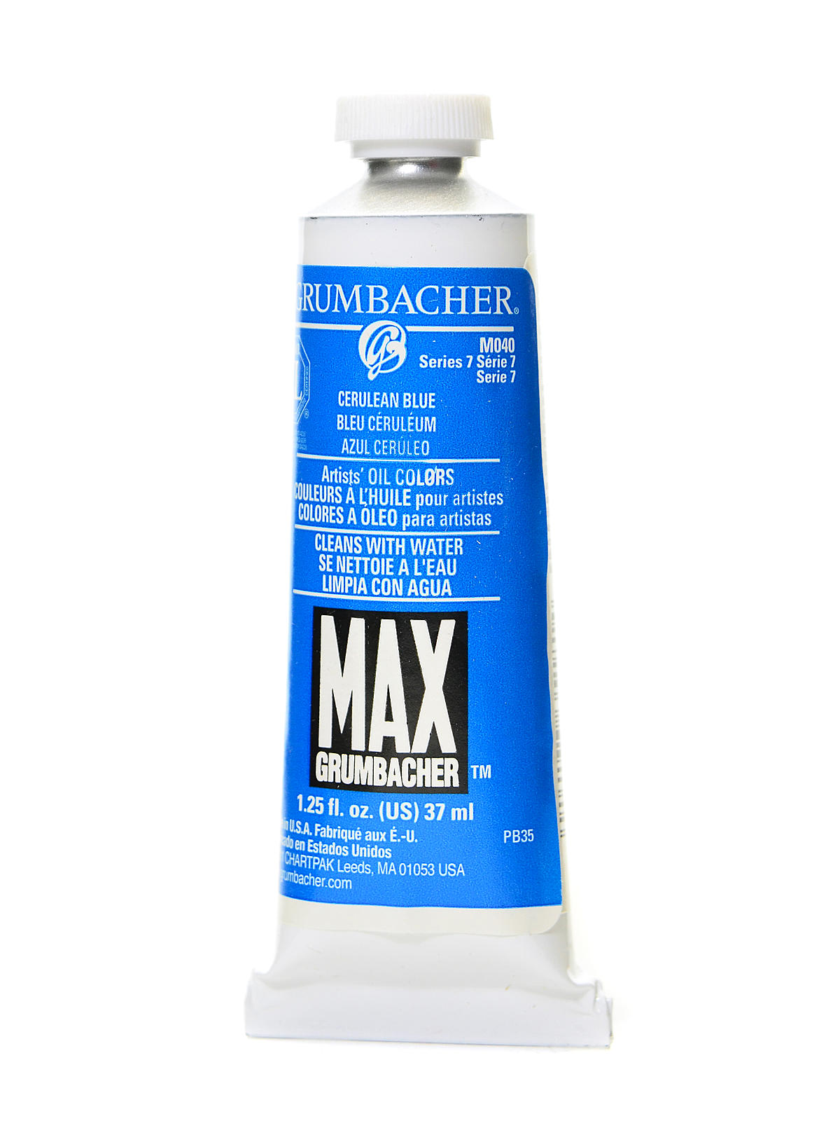 Max Water Miscible Oil Colors cerulean blue 1.25 oz.