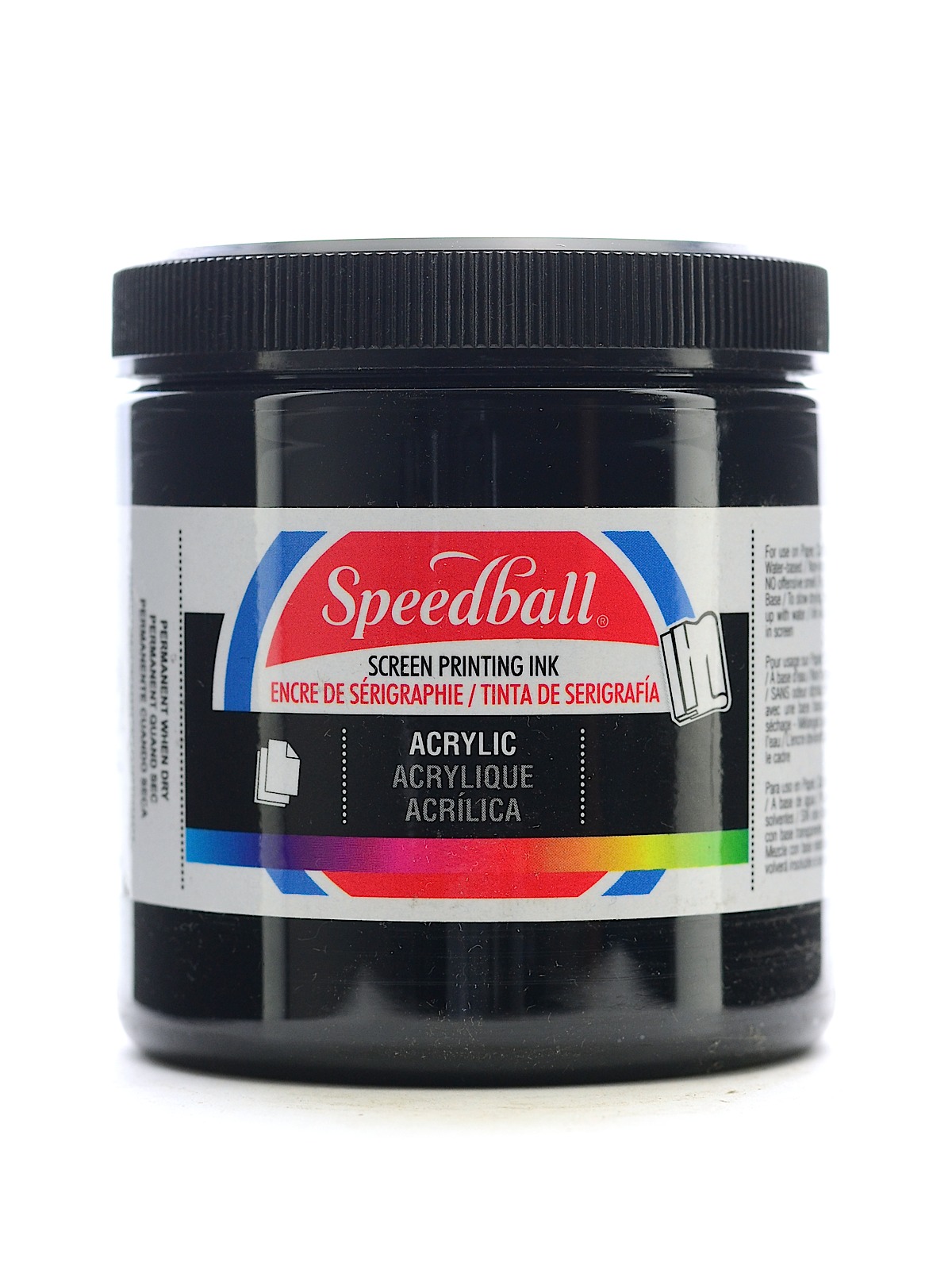 Acrylic Screen Printing Ink Black 8 Oz.