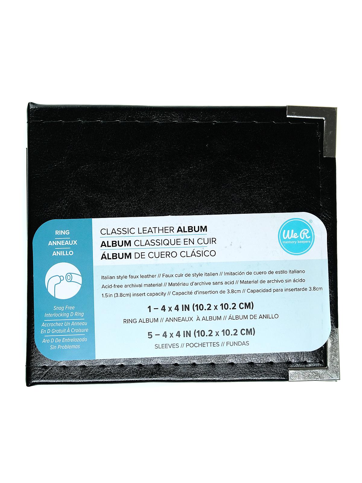 Classic Ring Albums 4 in. x 4 in. black each