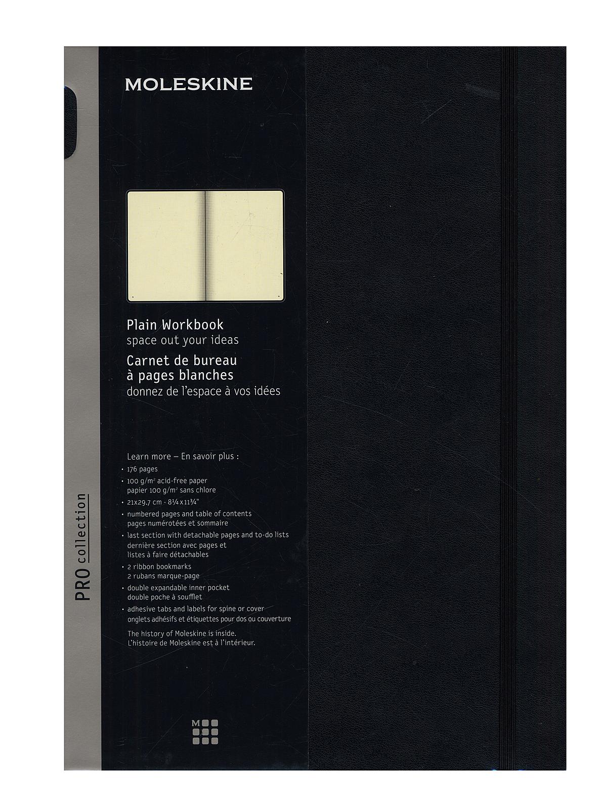 Pro Collection Workbook Black Hardcover 176 Pages, Unlined