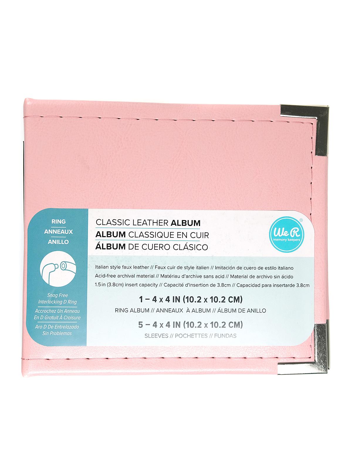 Classic Ring Albums 4 In. X 4 In. Pink Each