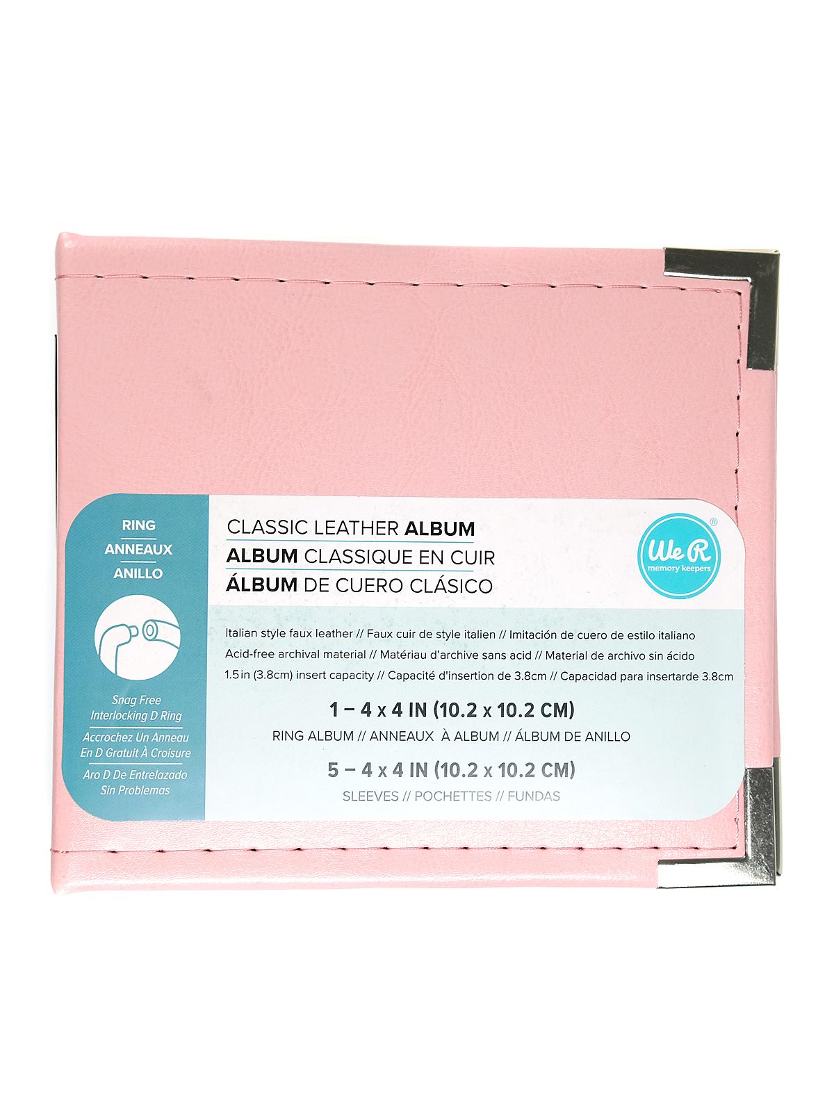 Classic Ring Albums 4 in. x 4 in. pink each