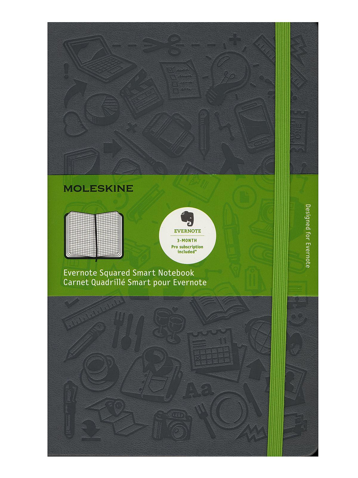 Evernote Smart Notebook Squared 5 In. X 8 1 4 In. Slate Grey