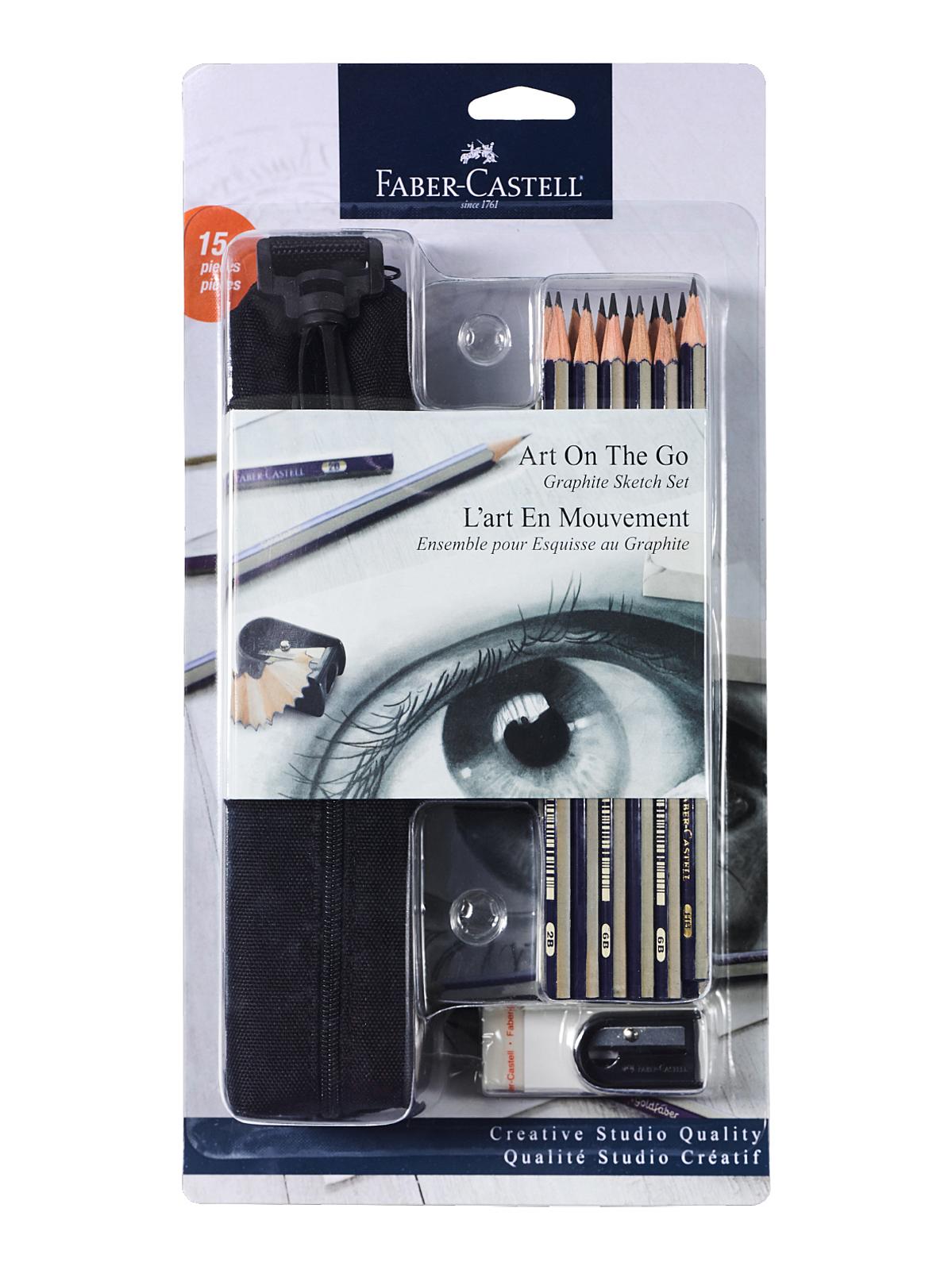 Studio Graphite Sketch Pencils Art On The Go Set 15 pieces