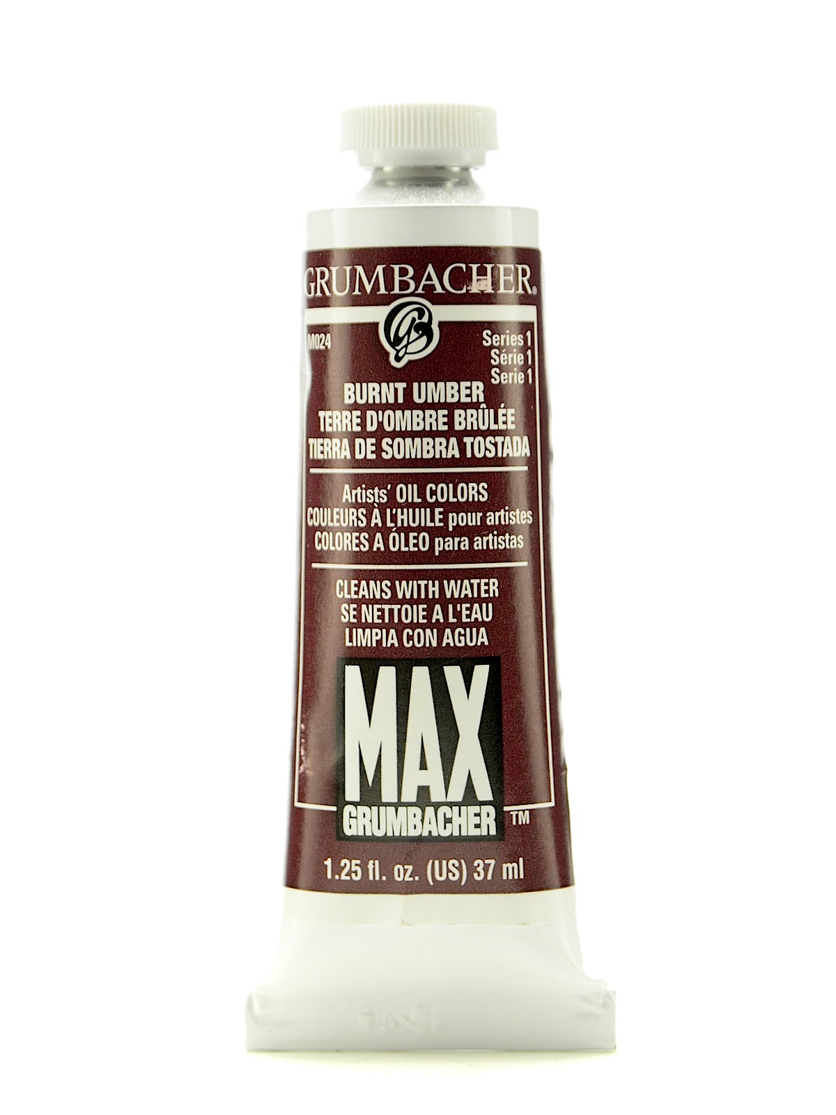 Max Water Miscible Oil Colors burnt umber 1.25 oz.