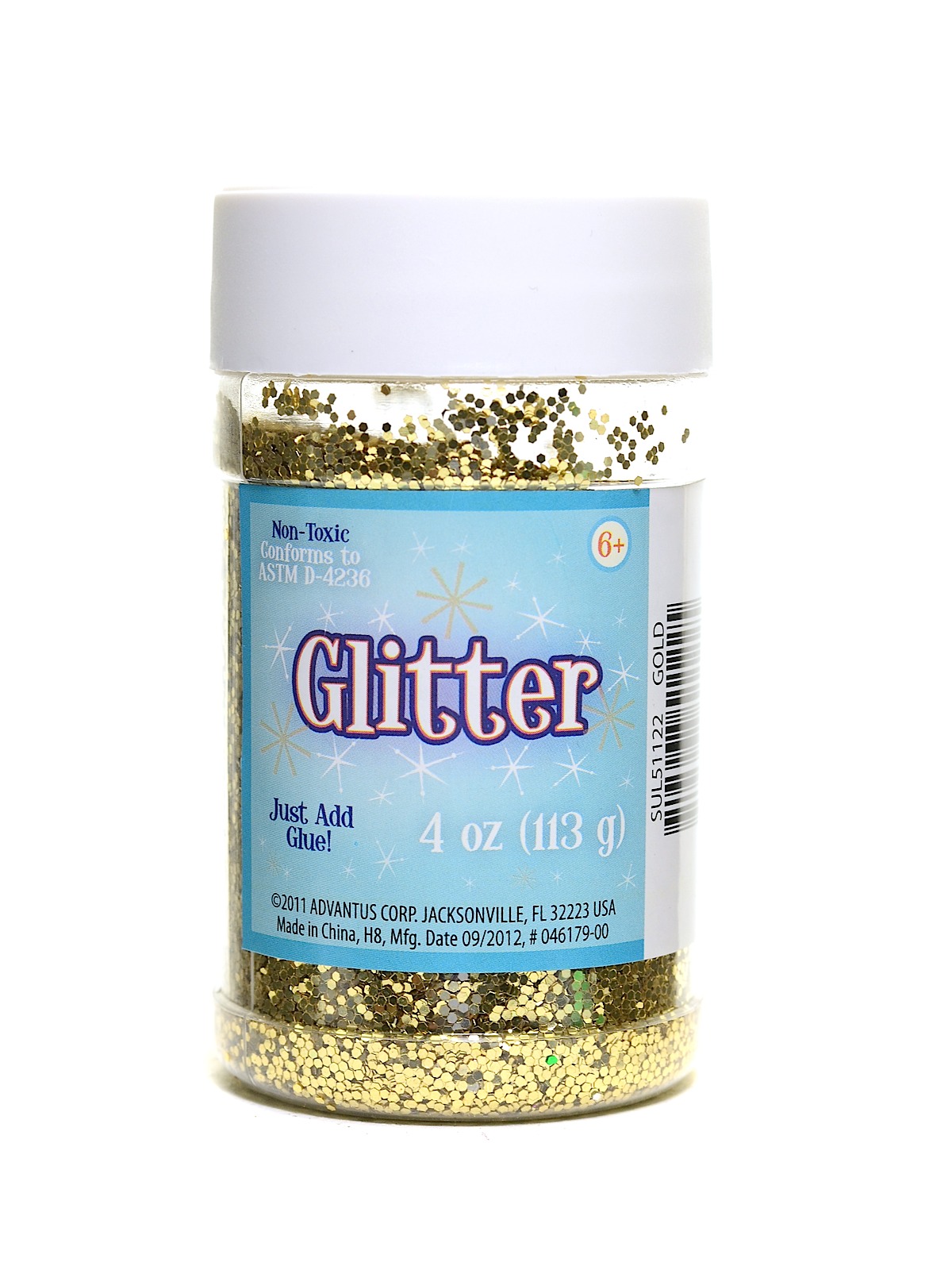 Glitter gold 4 oz. shaker bottle