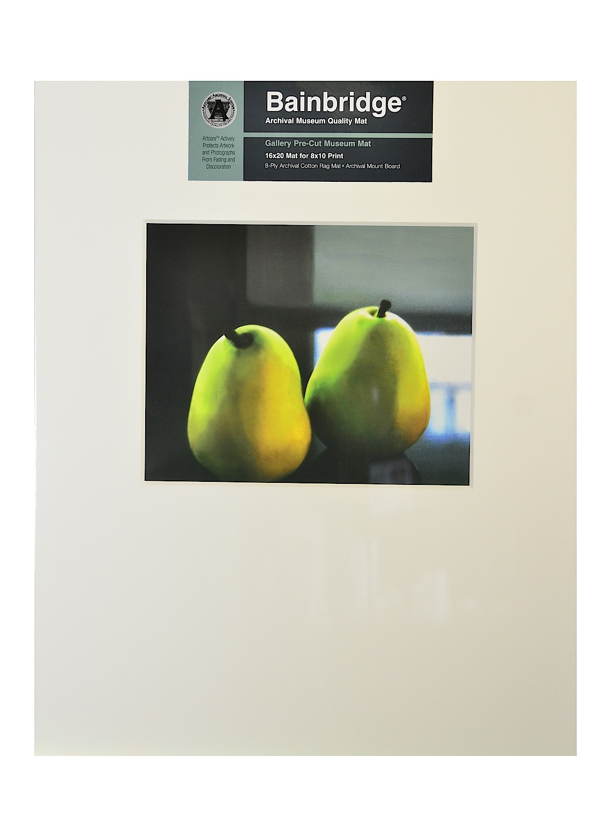 Archival Museum Quality Mat 16 in. x 20 in. landscape for 8 in. x 10 in. white