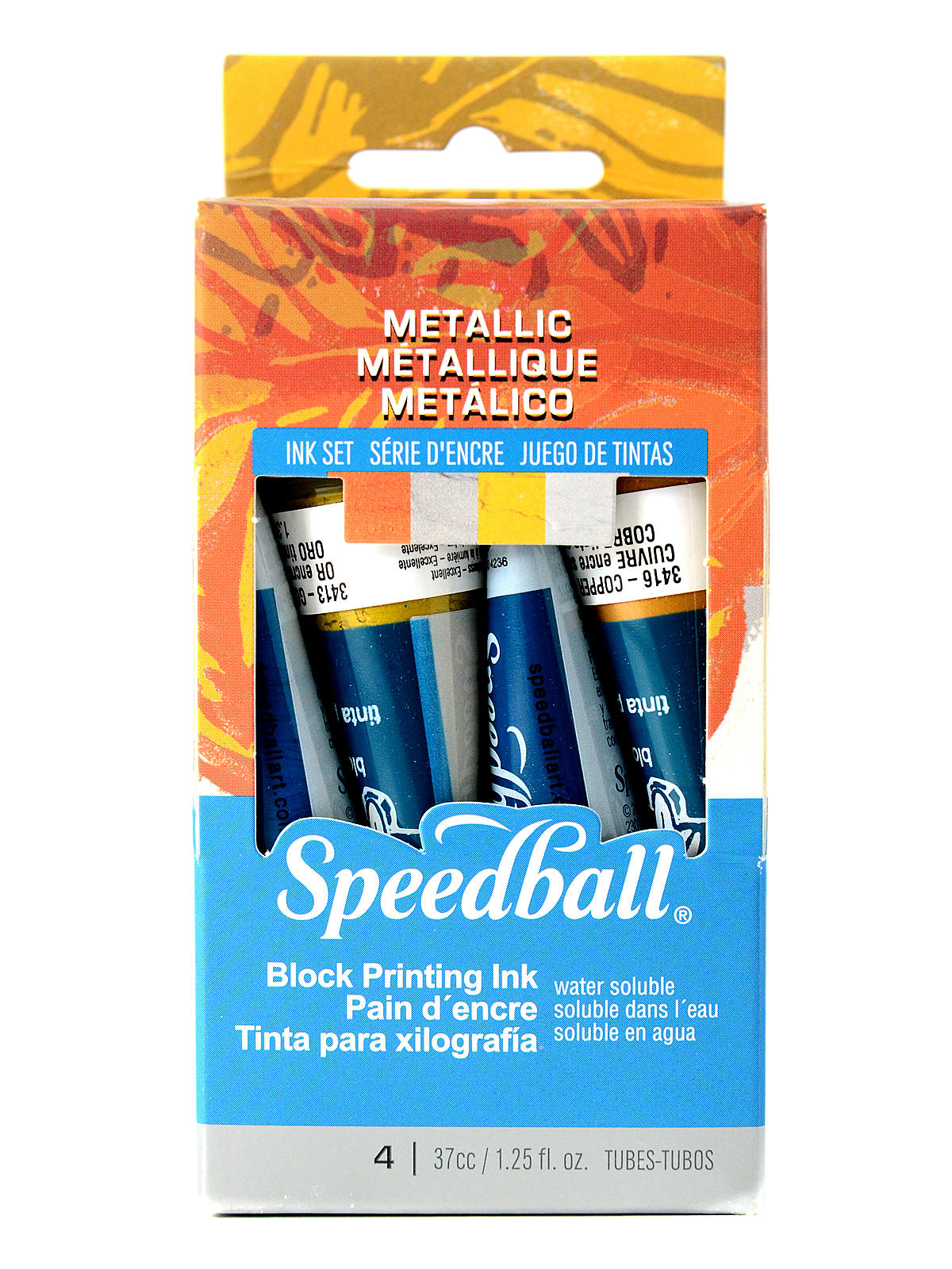 Block Printing Metallic Ink Set pack of 4