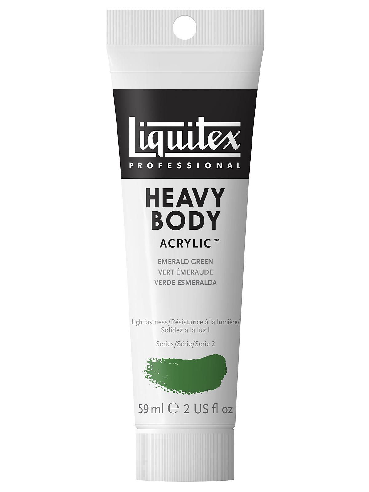 Heavy Body Professional Artist Acrylic Colors emerald green 2 oz.