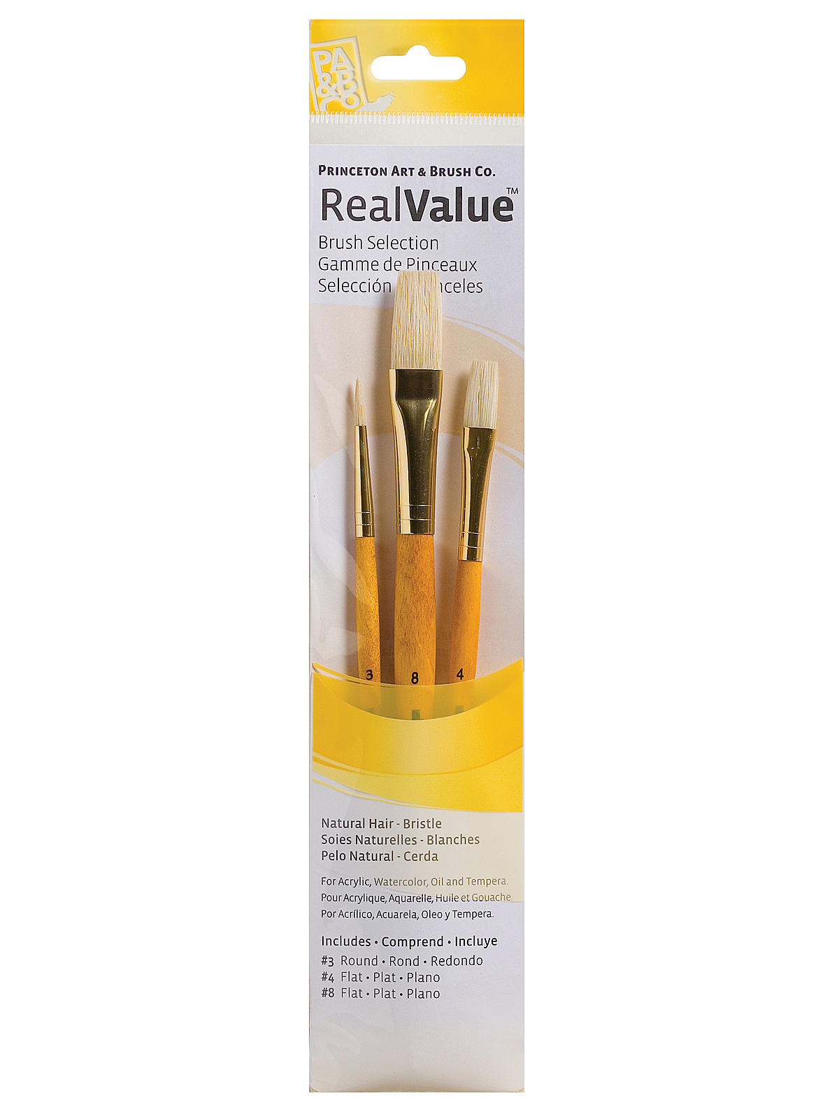 Real Value Series Yellow Handle Brush Sets 9103 set of 3