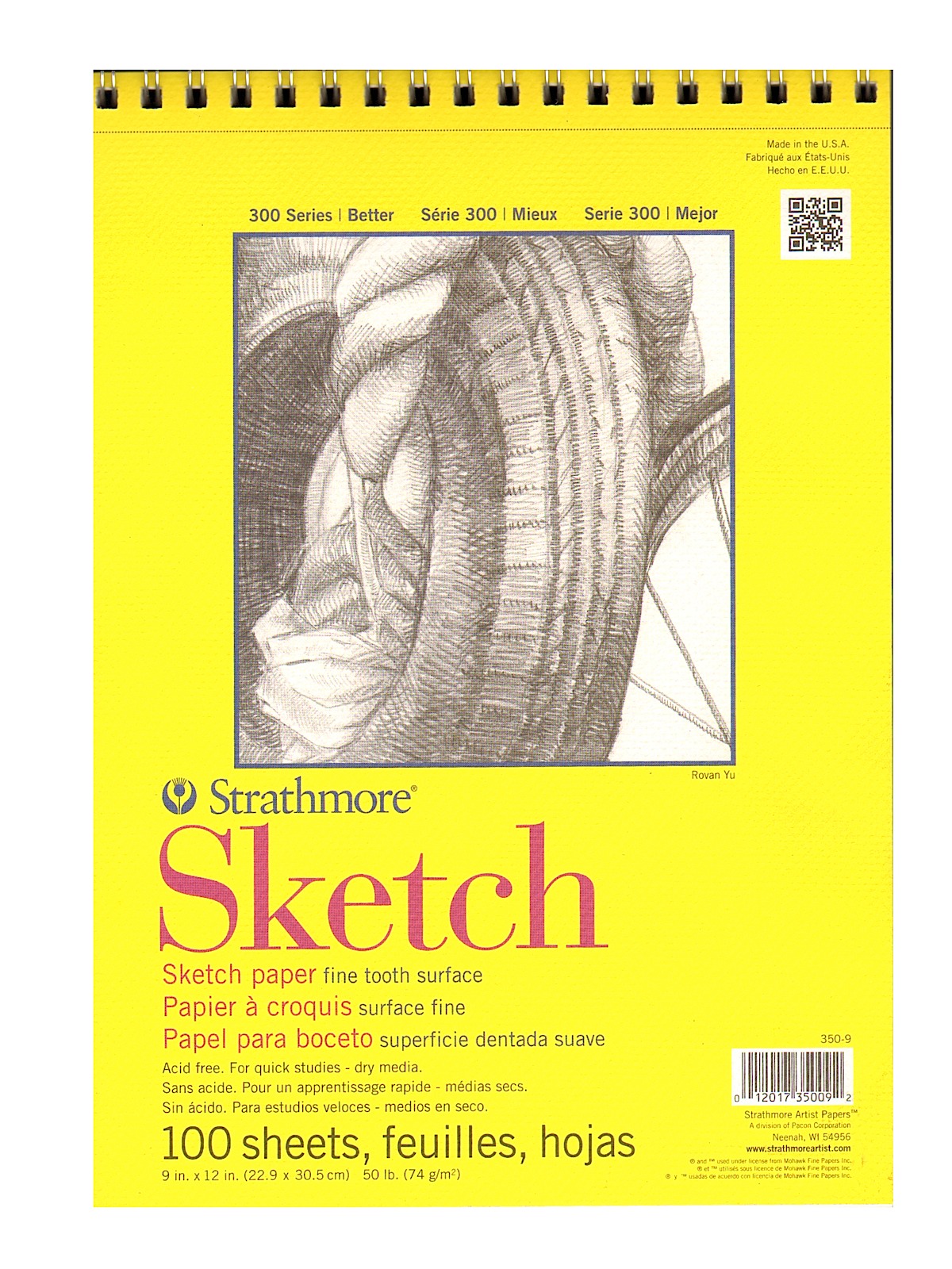 300 Series Sketch Pads 9 In. X 12 In. Wire Bound 100 Sheets