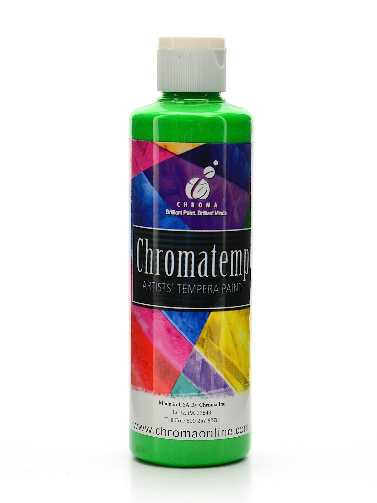 ChromaTemp Artists' Tempera Paint fluorescent green 8 oz.