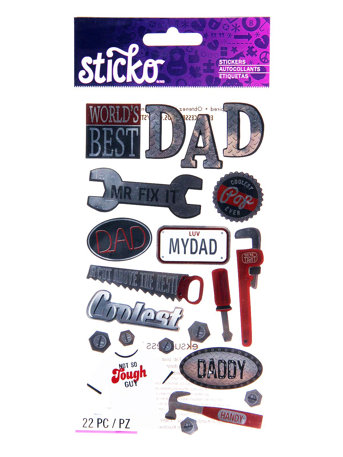 Classic Stickers Fix It Dad 22 Pieces