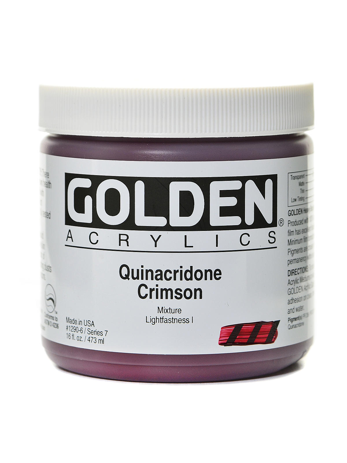 Heavy Body Acrylics quinacridone crimson 16 oz.