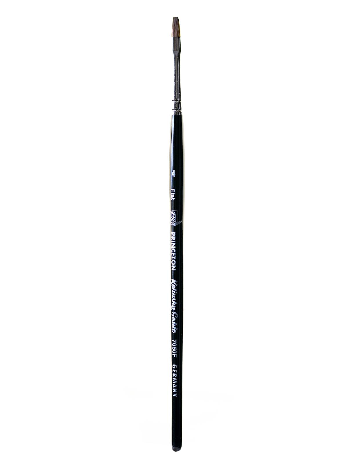 Series 7050 Short Handled Kolinsky Sable Brushes Size 4 Flat