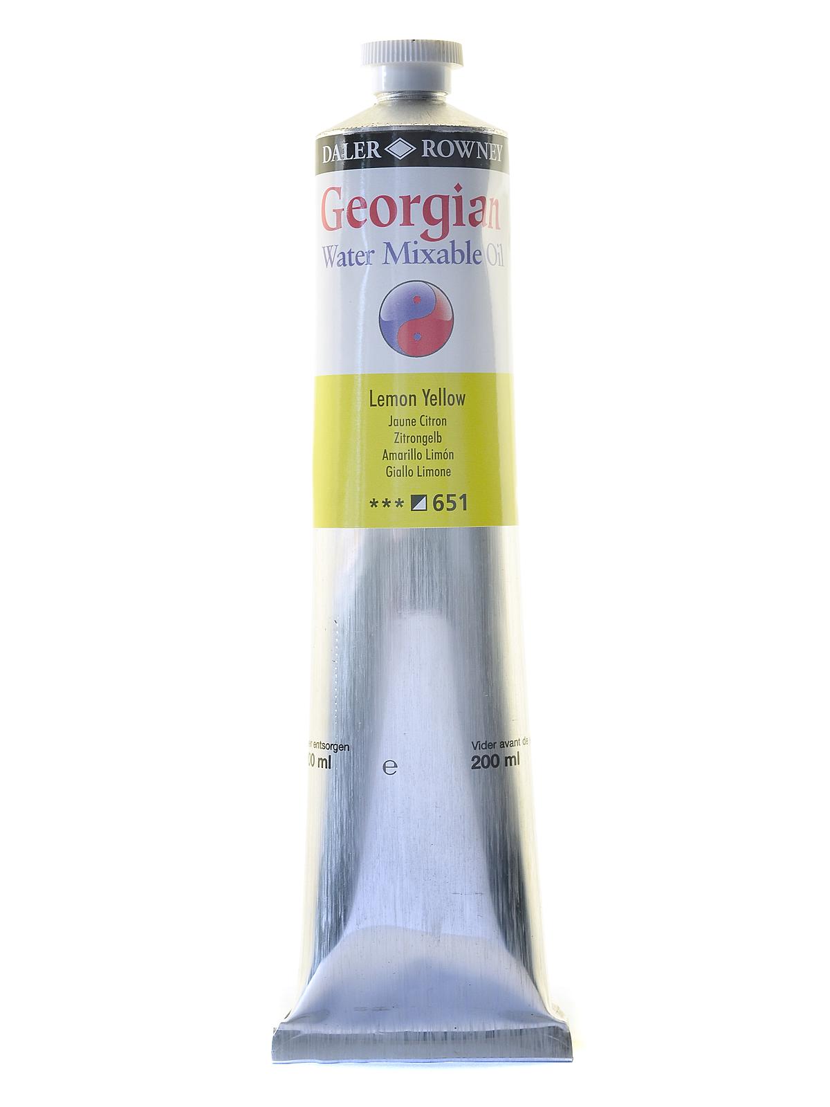 Georgian Water-mixable Oil Colors 200 Ml Lemon Yellow