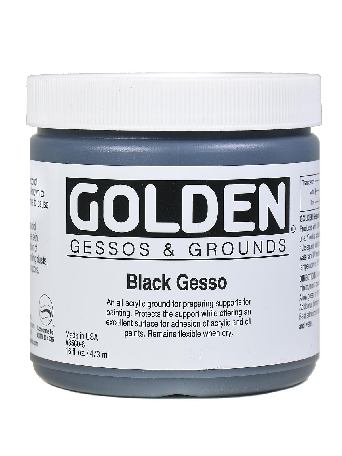 Acrylic Gesso black 16 oz.