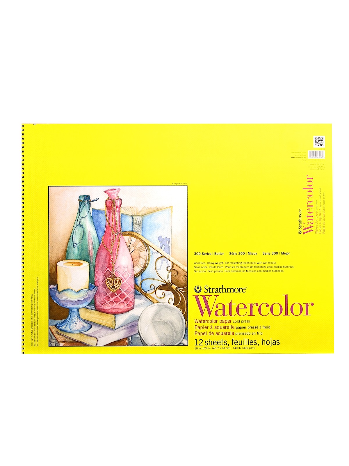 300 Series Watercolor Paper 18 In. X 24 In. Pad Of 12 Wire Bound